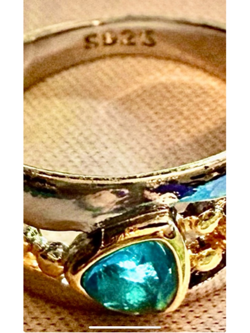 NEW Sterling Silver Ring with Blue Topaz & Tanzanite Simulated Stones Size 7 - Picture 3 of 5